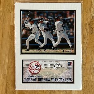 NWT NY Yankees USPS Issued Matted 8”x10” Bernie Williams Photo & Stamped Cachet